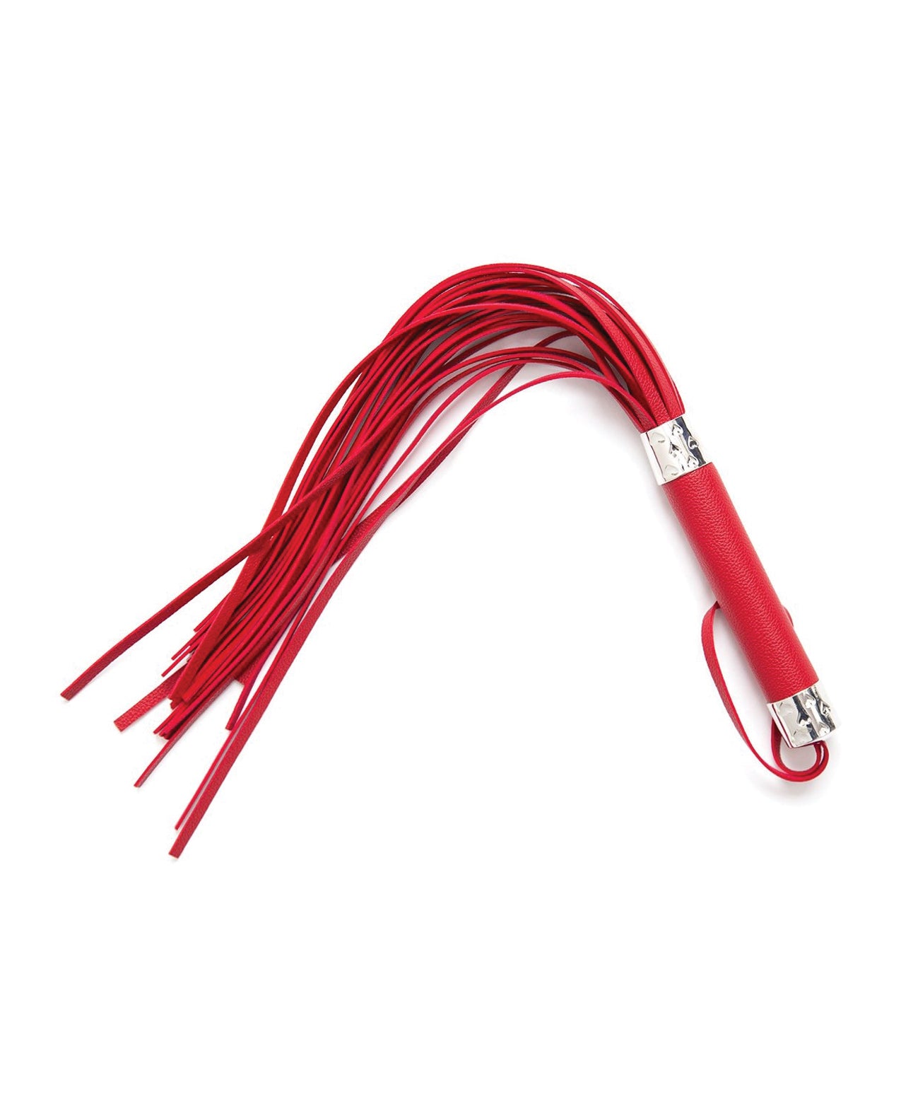 Plesur 18 Inch Vegan Leather Flogger Red With Pro Handle And Wrist Loop