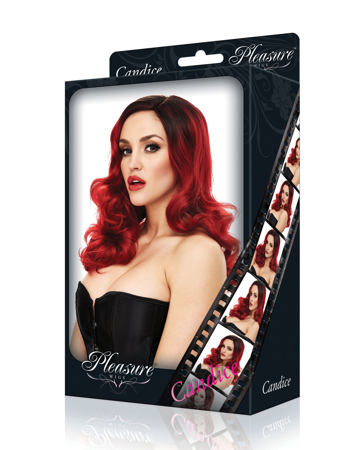 Pleasure Wigs Candice Red Black Synthetic Wig Fully Adjustable For Costume