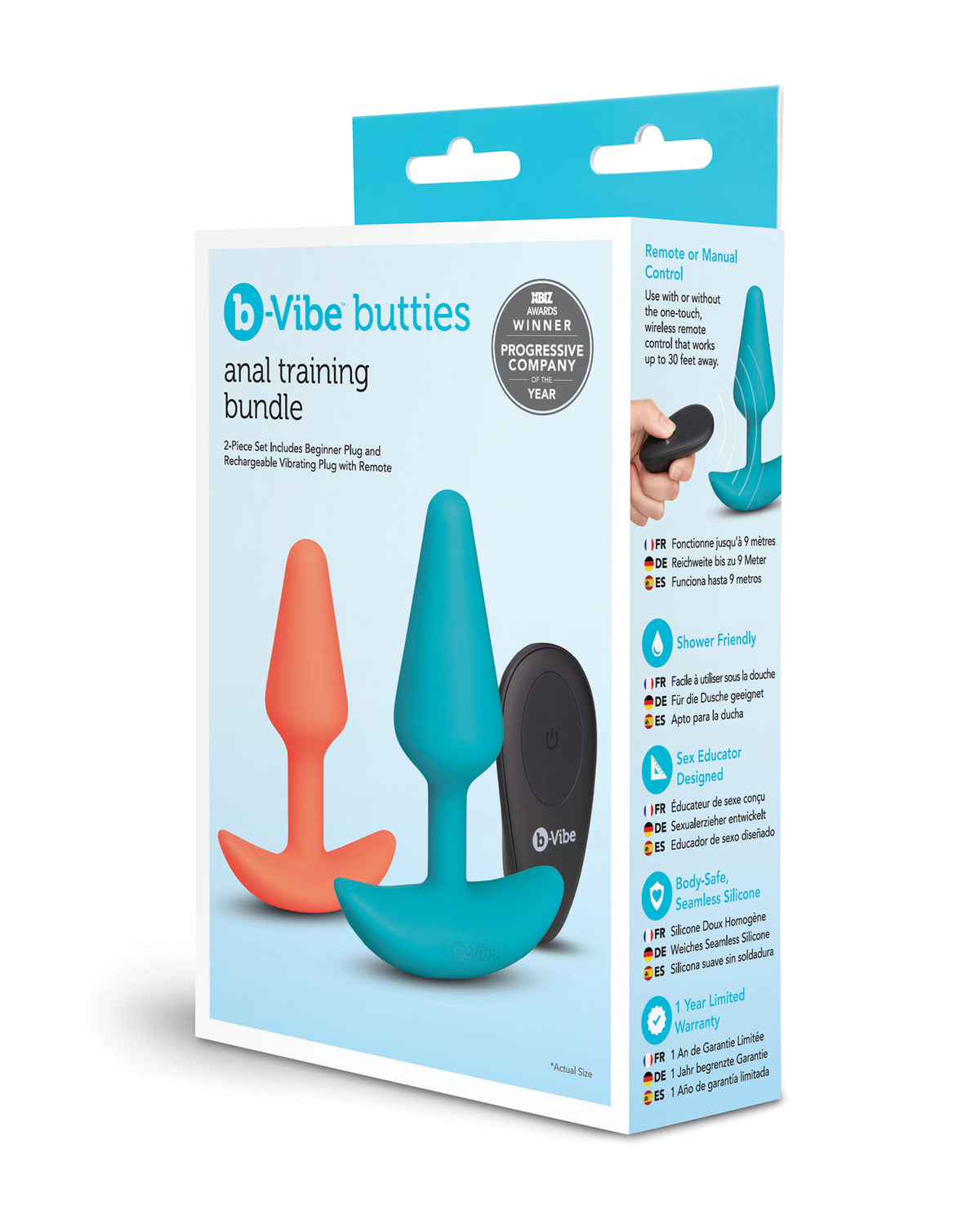 Kit de treinamento anal com 2 peças, plugue para iniciantes e controle remoto