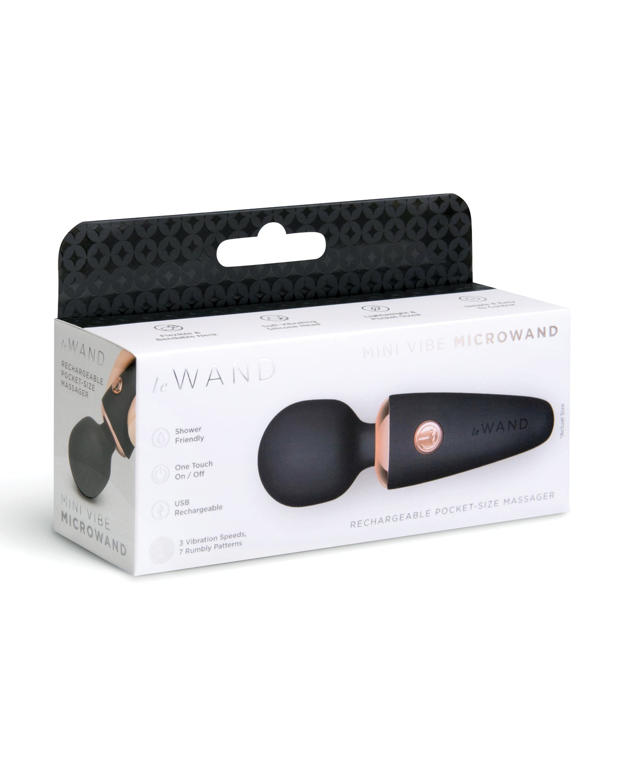 Masajeador de bolsillo recargable Le Wand Mini Micro, negro