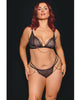Charger l'image dans la visionneuse de la galerie, Ensemble 2 pièces Pleasure Collection Feline Fatale, soutien-gorge et string - Noir QN

