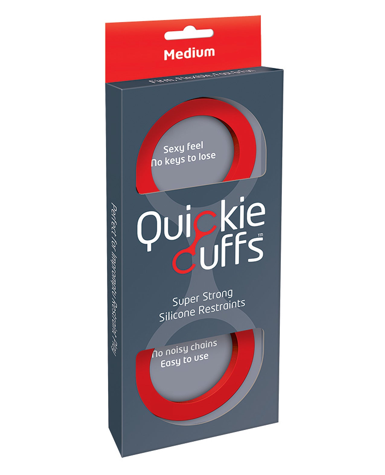 Quickie Cuffs Medium Red Silicone Restraints Portable Quiet Comfort