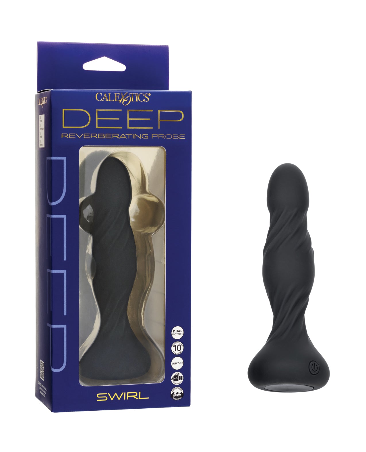 Deep Swirl vibrierende Sonde mit strukturierten Konturen für intime Lust