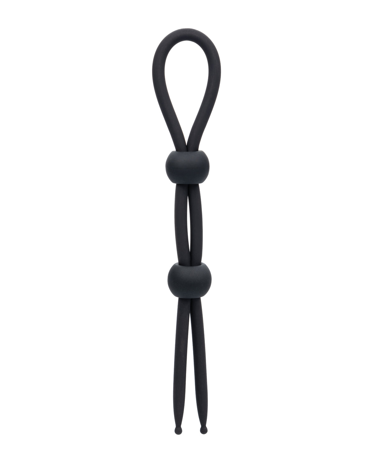 Alpha dubbele lasso-ring van vloeibare siliconen voor mannen, zwart