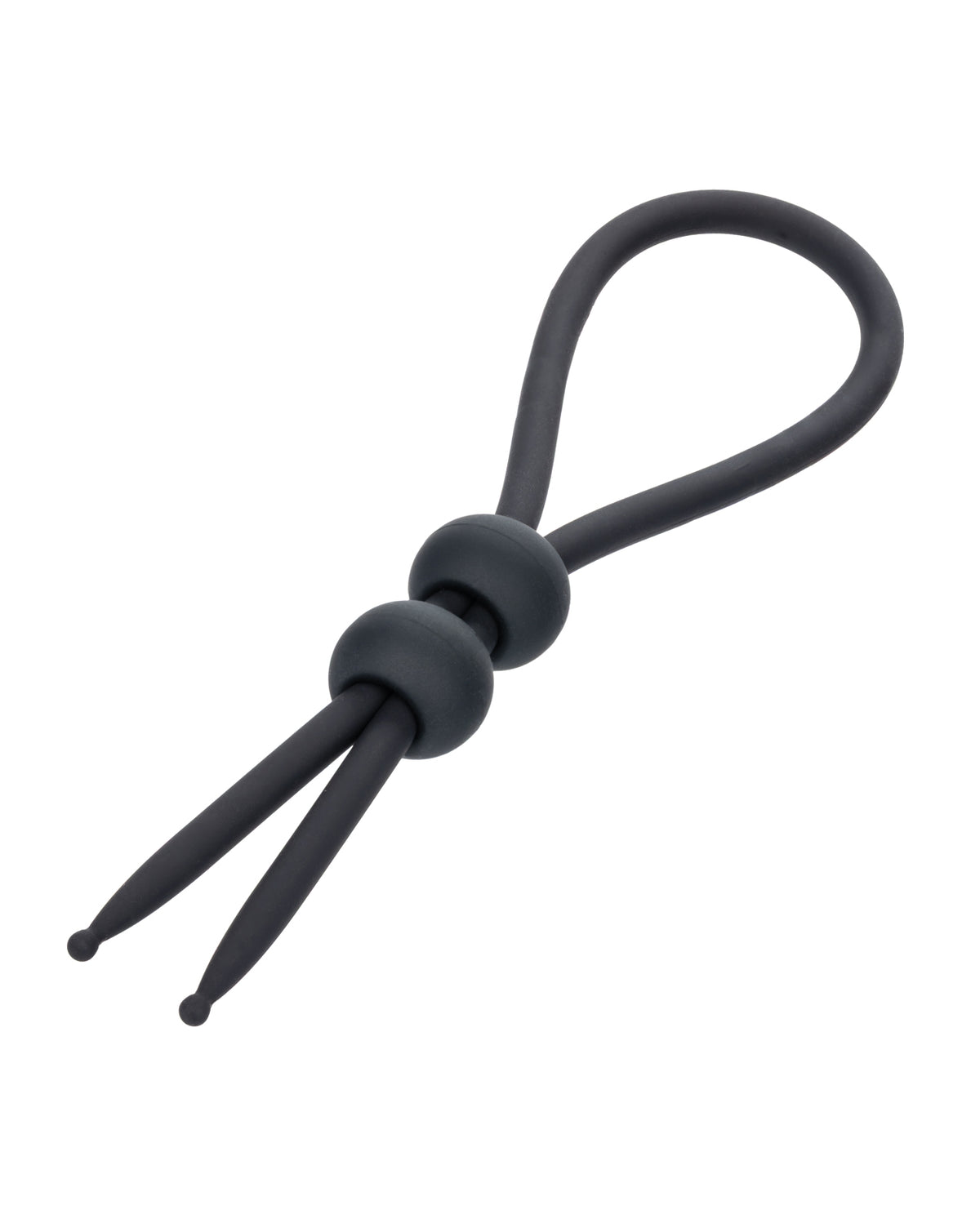 Alpha dubbele lasso-ring van vloeibare siliconen voor mannen, zwart