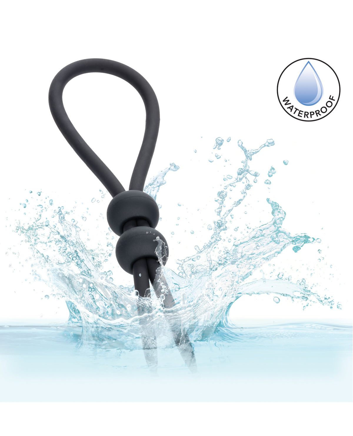 Alpha dubbele lasso-ring van vloeibare siliconen voor mannen, zwart