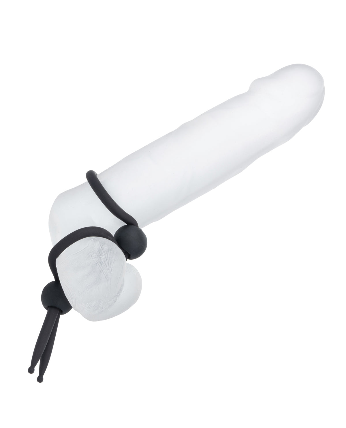 Alpha dubbele lasso-ring van vloeibare siliconen voor mannen, zwart