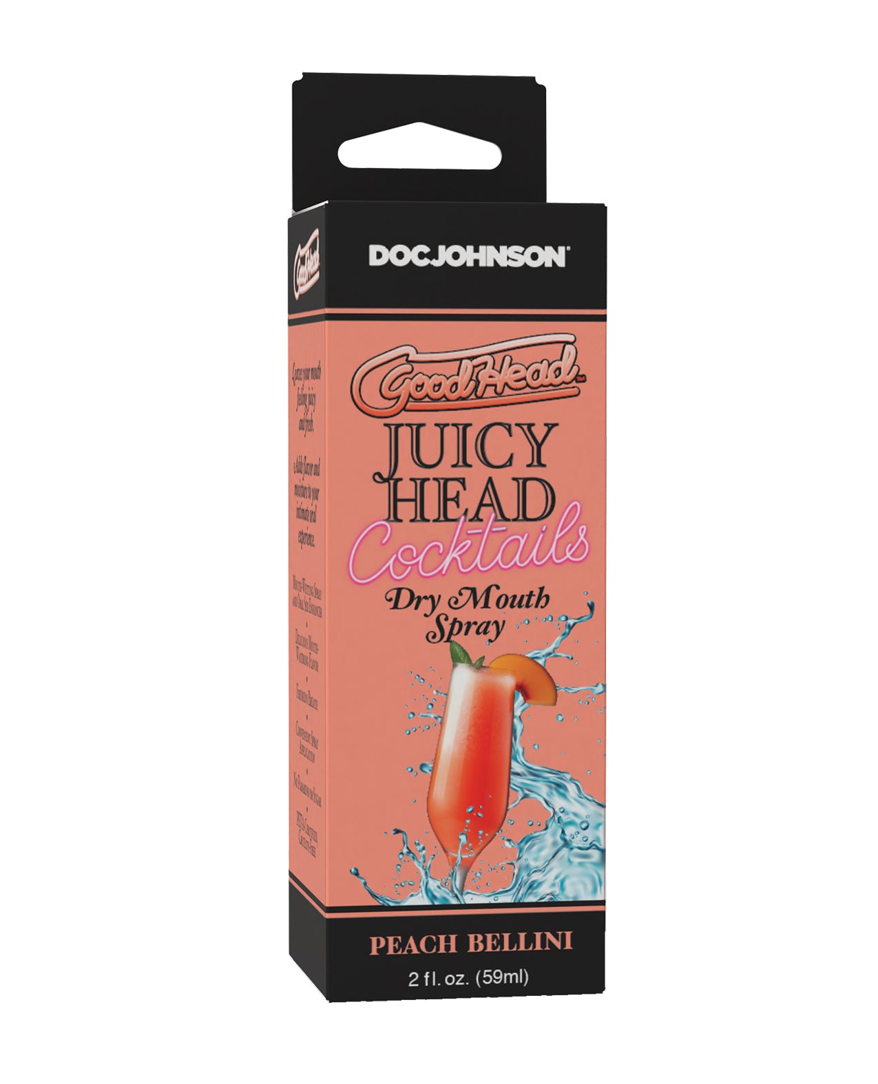 Spray pentru gură uscată GoodHead Peach Bellini, intensificator al lubrifierii orale pentru sex oral