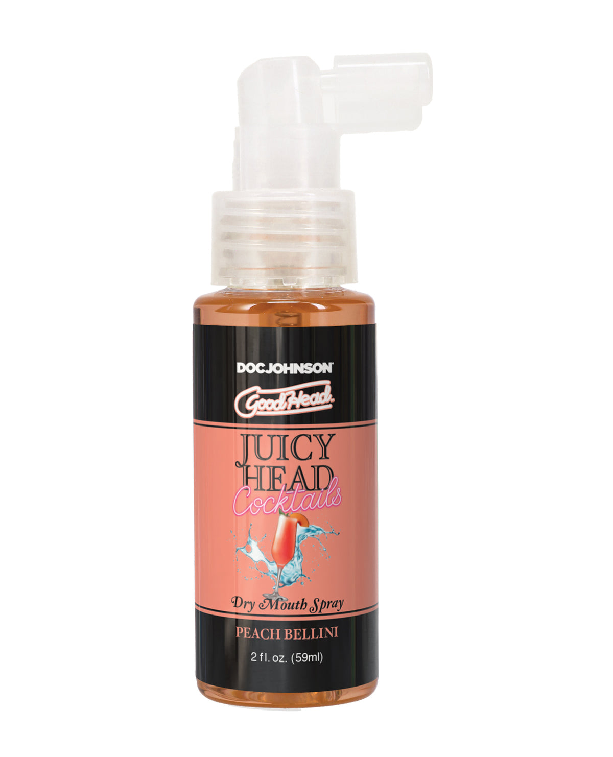 Spray pentru gură uscată GoodHead Peach Bellini, intensificator al lubrifierii orale pentru sex oral