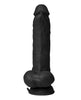 Lataa kuva gallerian katseluohjelmaan, Shaft Flexskin Liquid Silicone 9.5" -värähtelevä, kaareva dildo palloilla - musta
