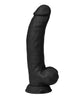 Lataa kuva gallerian katseluohjelmaan, Shaft Flexskin Liquid Silicone 9.5" -värähtelevä, kaareva dildo palloilla - musta
