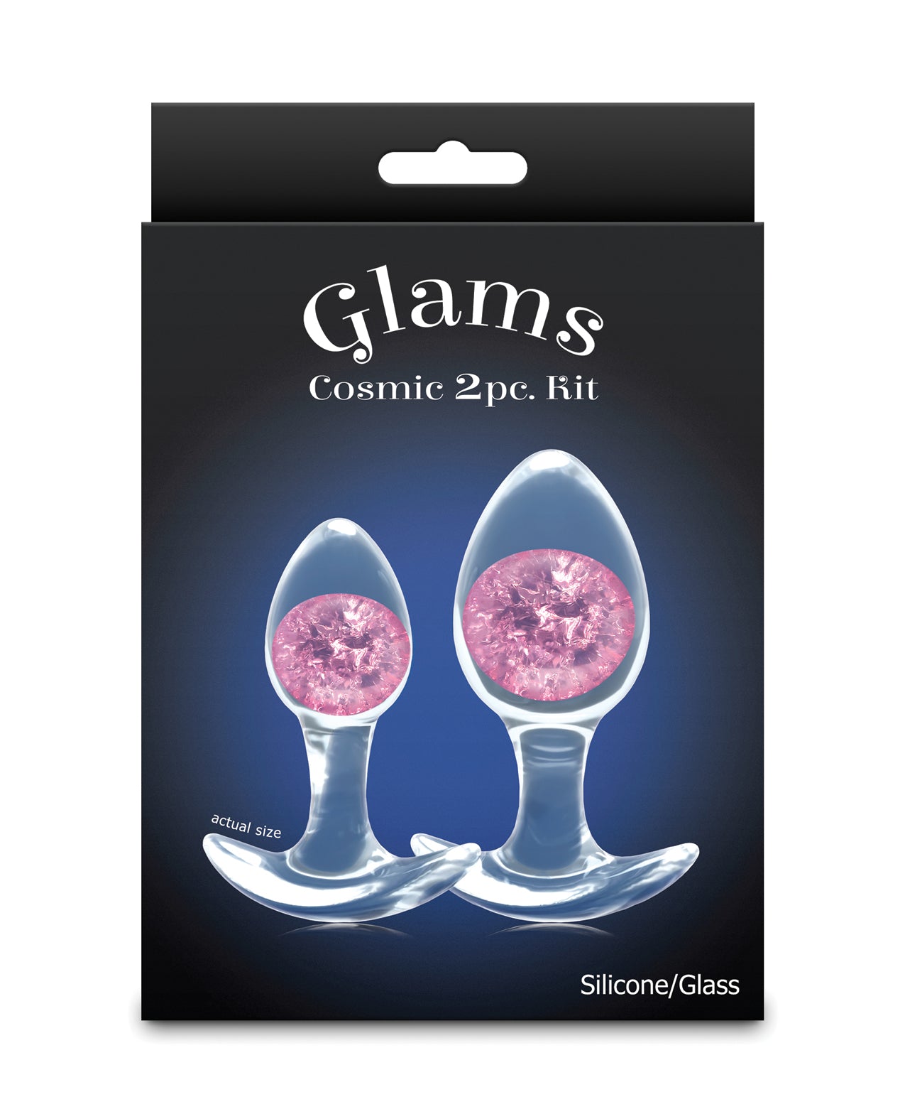 Kit Cosmic Glams de plug rose en silicone avec billes de verre internes