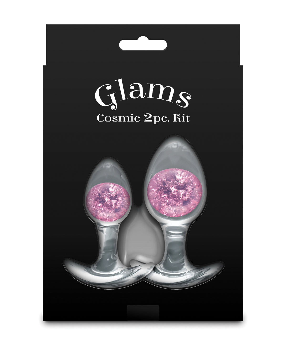 Kit Cosmic Glams de plug rose en silicone avec billes de verre internes