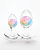 Afbeelding laden in Galerijviewer, Cosmic Glams 2-delige set van siliconen glazen knikkers en plugs in regenboogkleuren
