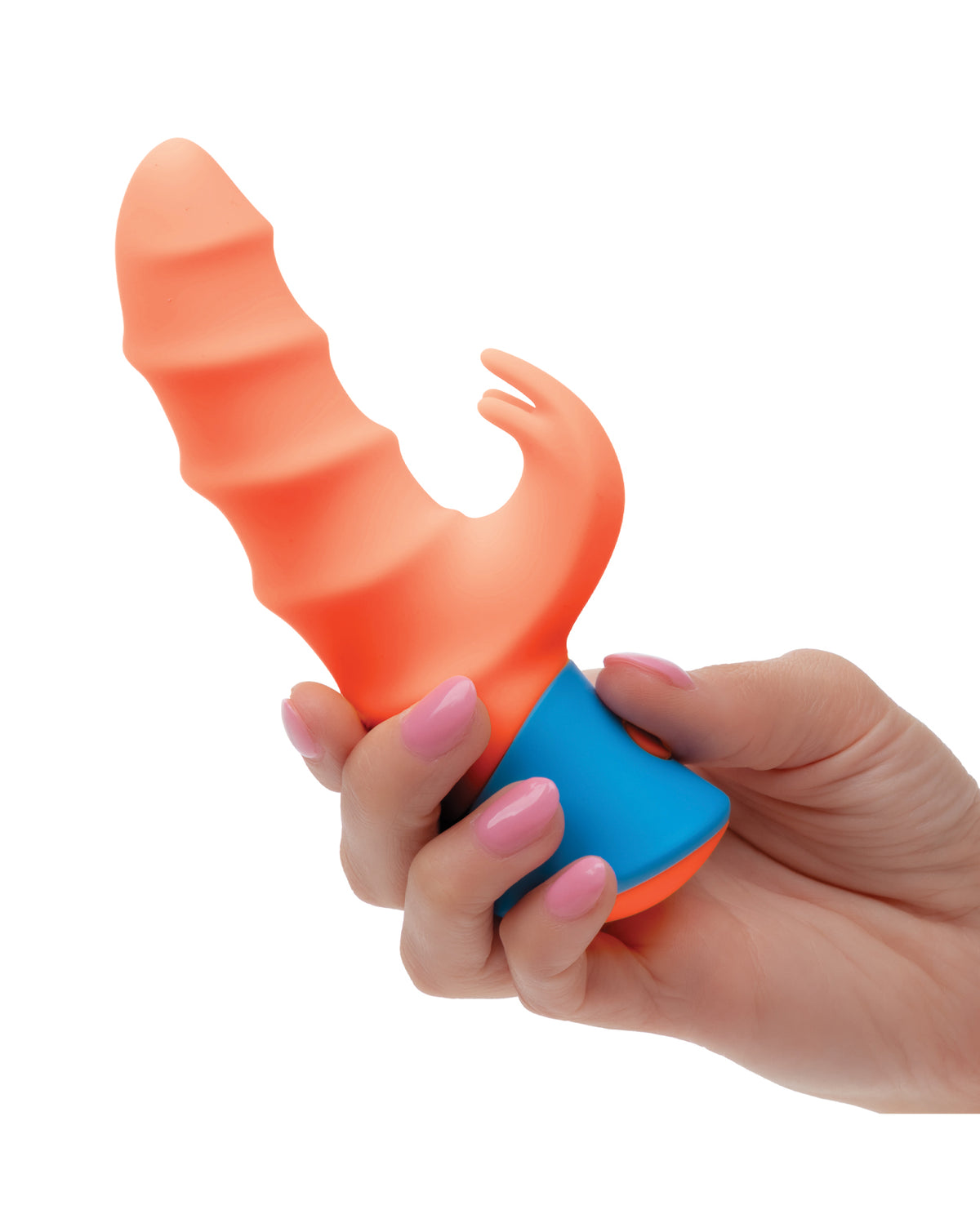 Rave Tickler Dual Silicone Massager Swirled Shaft Three Flicker Tips
