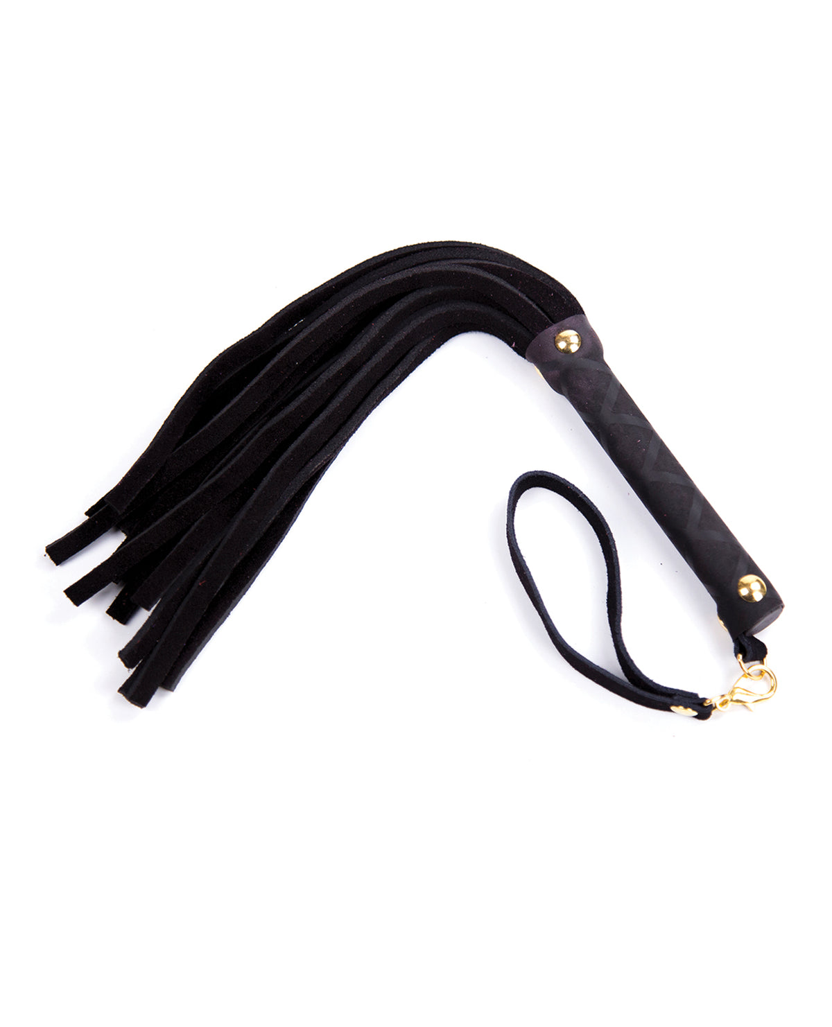 Plesur Real Leather Mini Flogger Black 11 Inch BDSM Toy