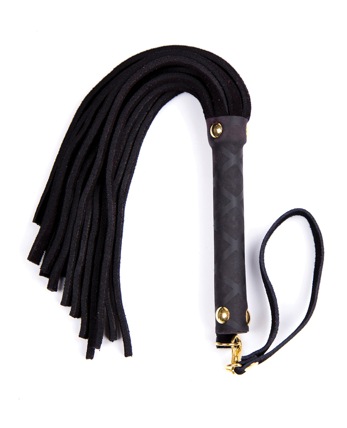 Plesur Real Leather Mini Flogger Black 11 Inch BDSM Toy