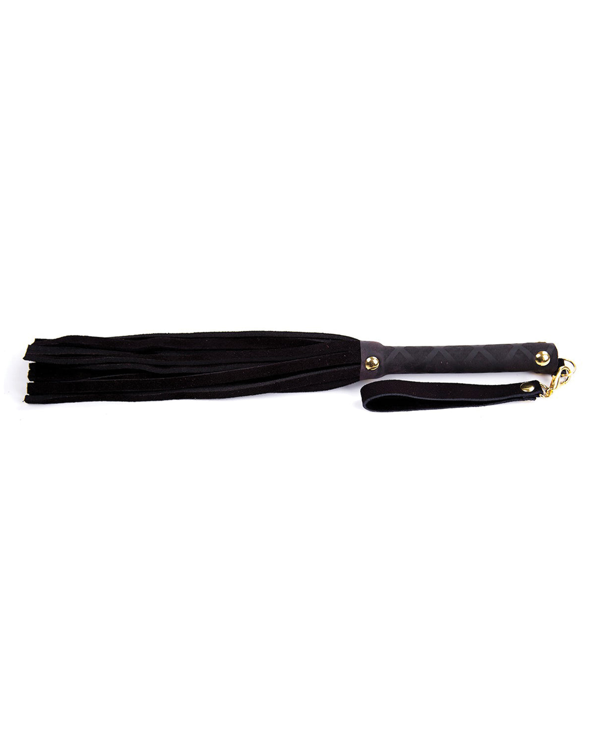 Plesur Real Leather Mini Flogger Black 11 Inch BDSM Toy
