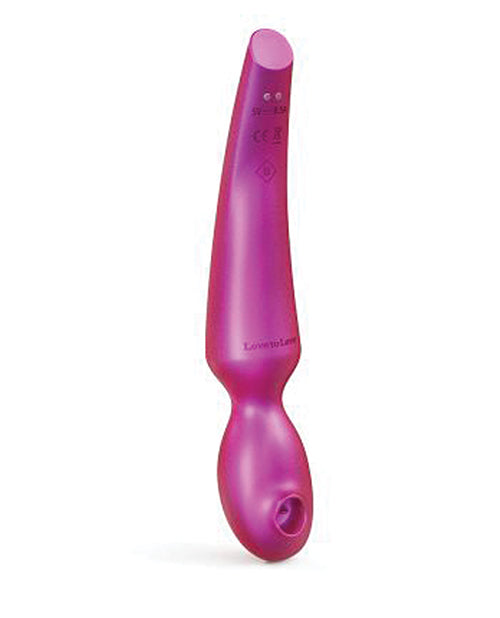 Load image into Gallery viewer, Pleaser Love To Love Flapping Clit Wand Vibrator Iridescent Berry
