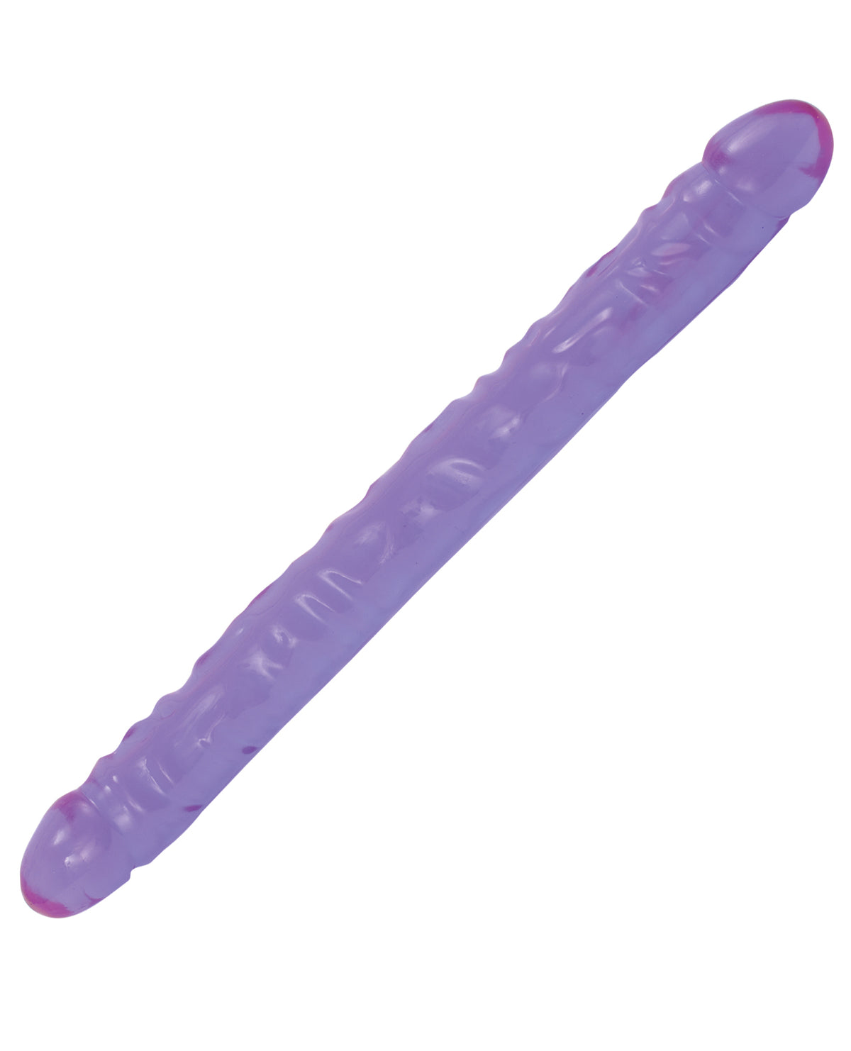 Crystal Jellies 18 Inch Double Dong Purple Soft Flexible Veiny Design
