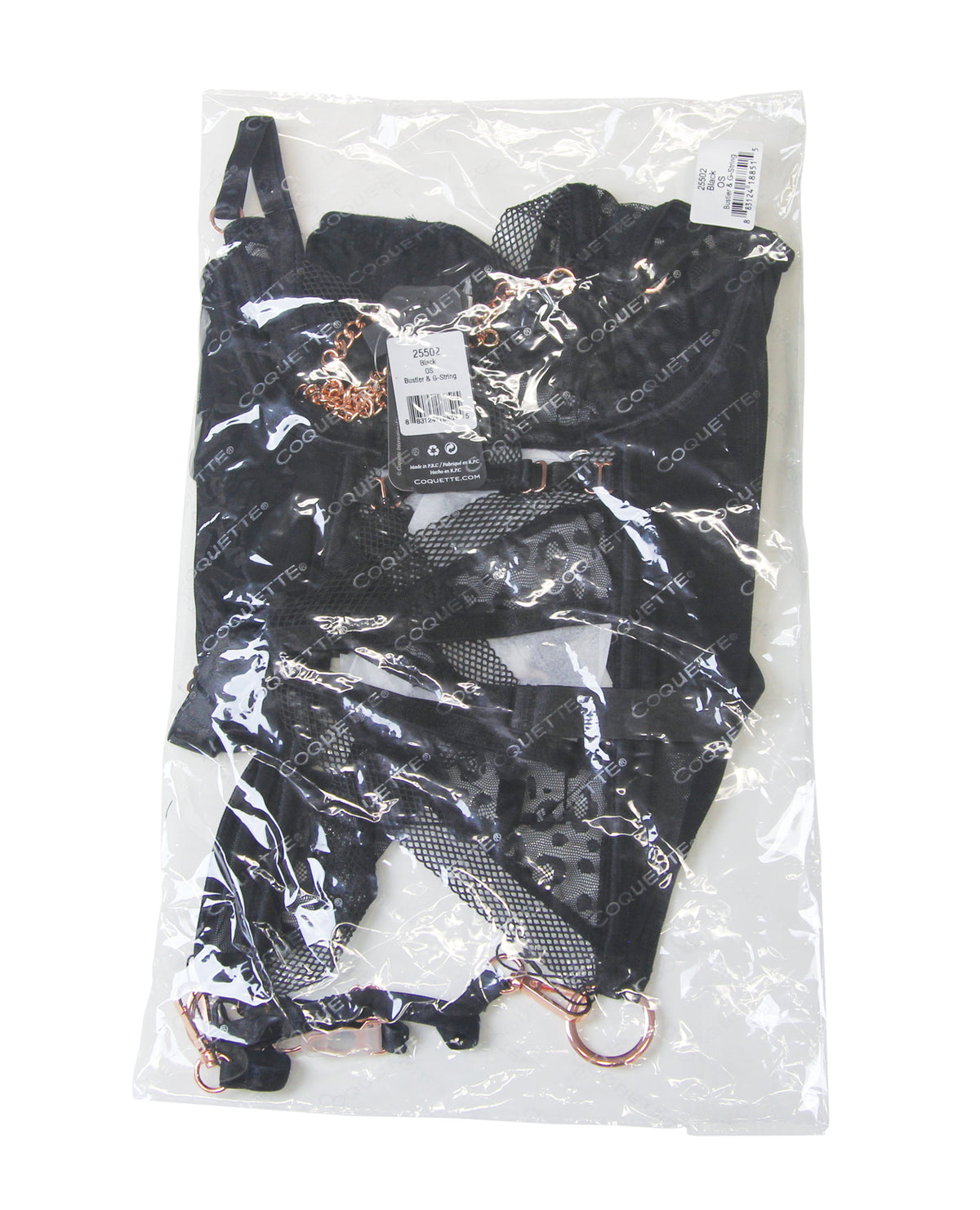 Pleasure Collection Feline Fatale Black Two Piece Bustier And G String Set