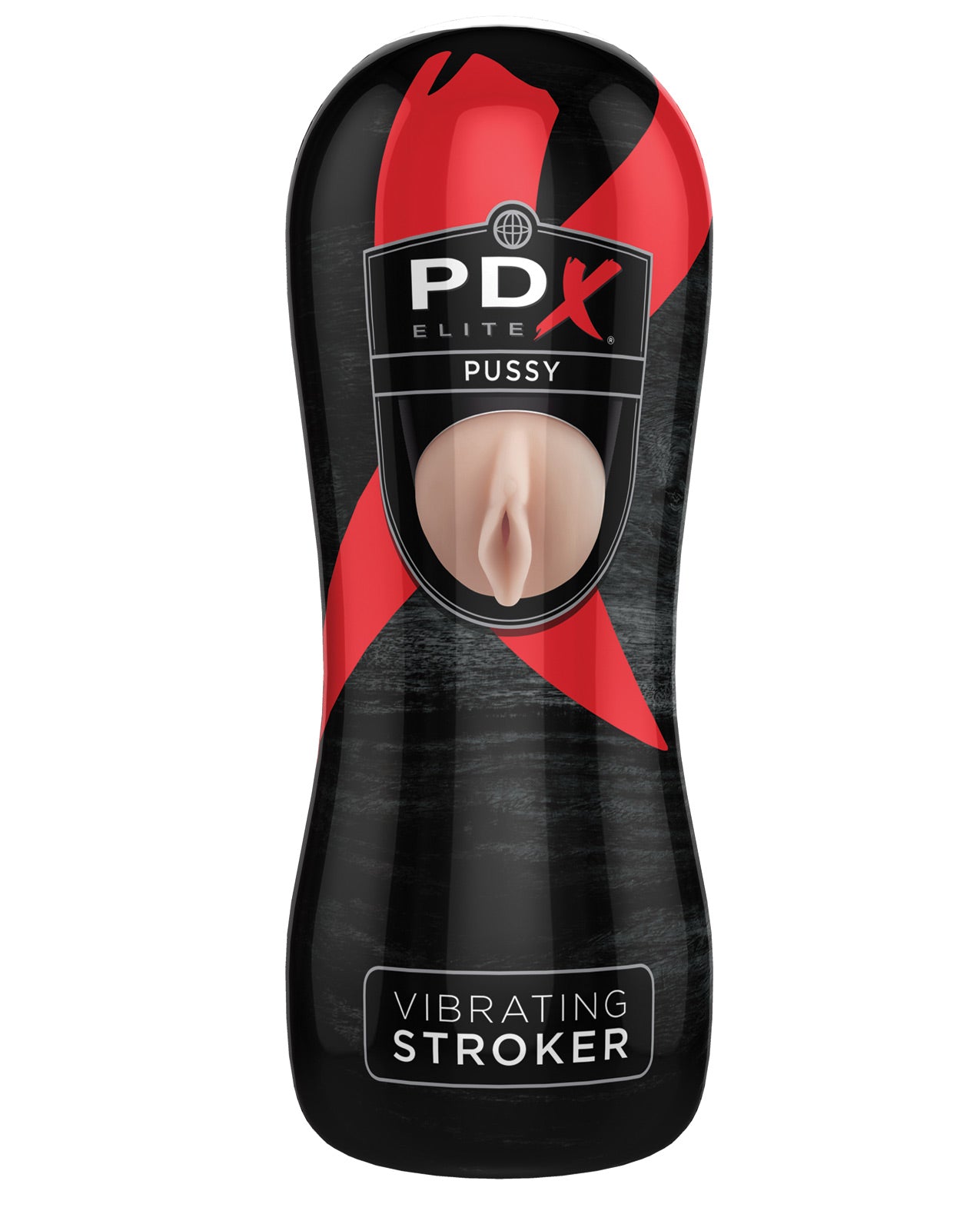 PDX Elite Vibrating Pussy Stroker with TPE Exterior and ABS Core