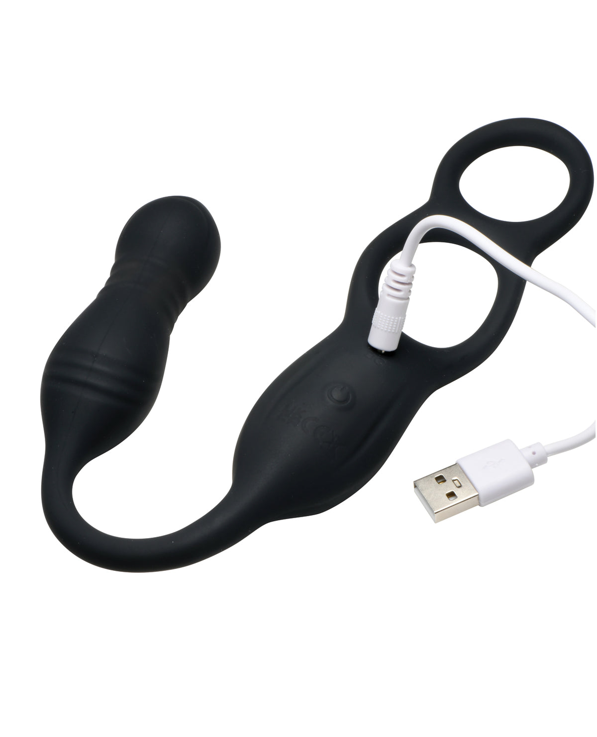 Plug anal vibratorio de doble motor con empuje intenso y anillo en C