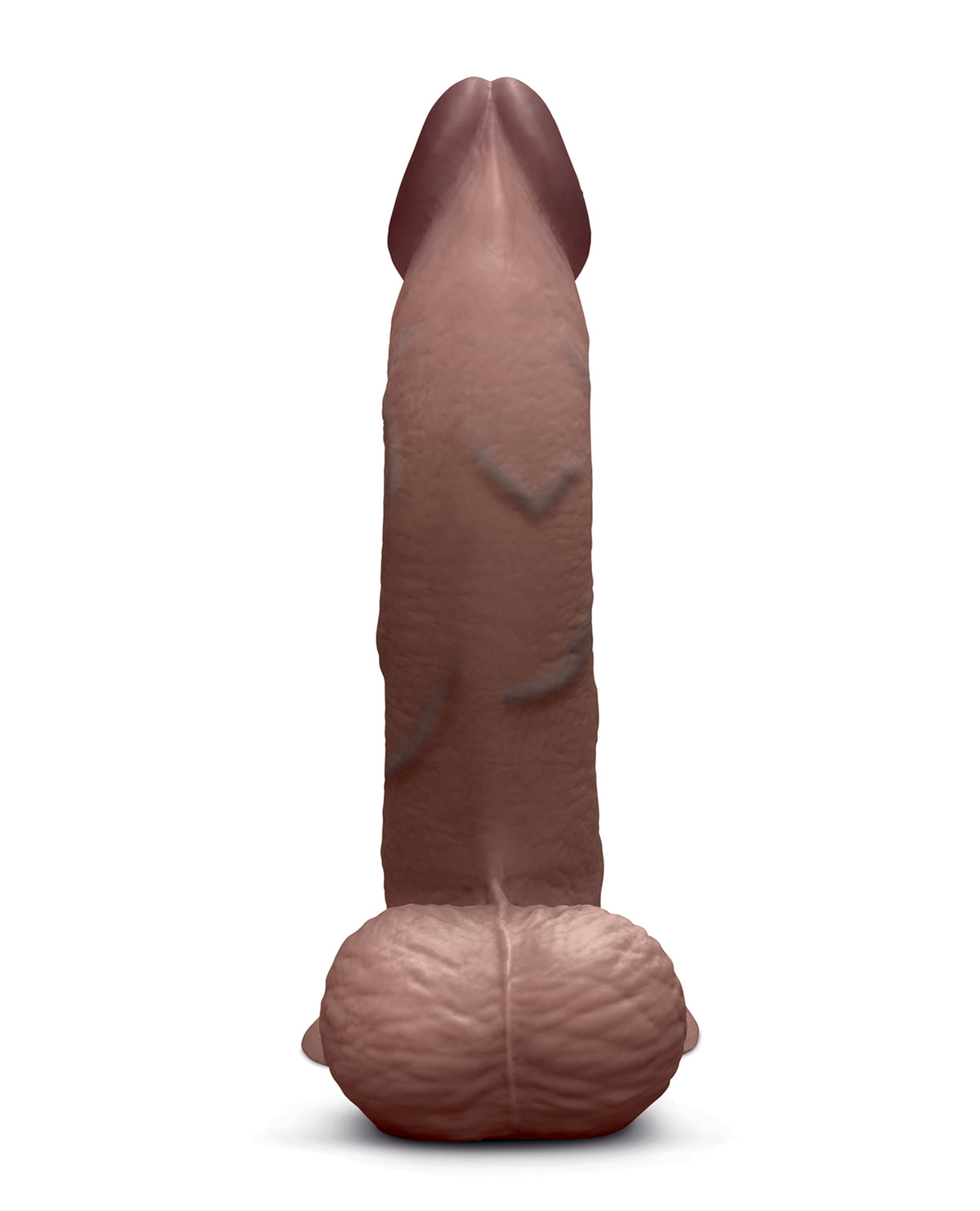 Bvibe Slipskin Curvy Silicone Dildo Eight Inch Realistic Brown