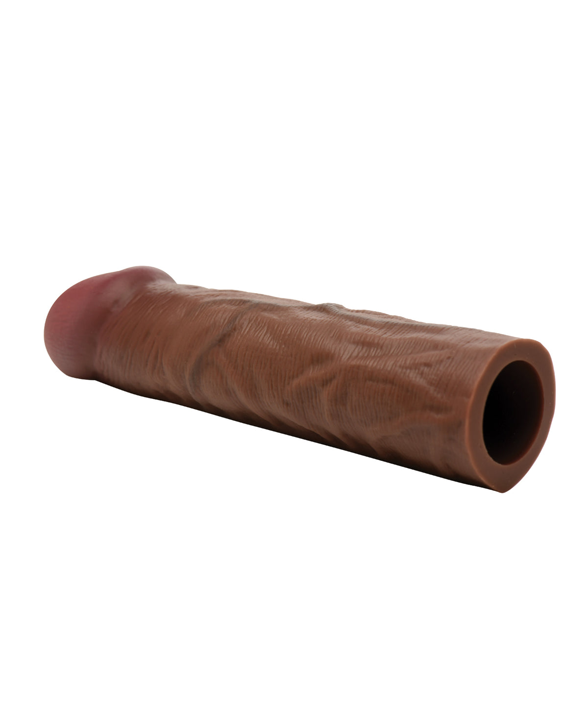 Realistic Silicone Penis Extension Sleeve With Waist Strap Dark