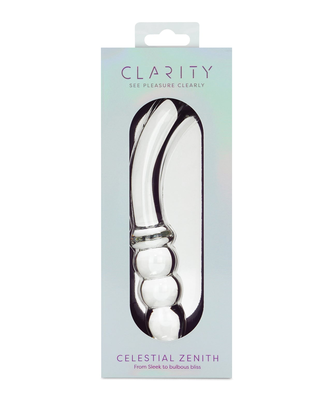 Dildo de vidrio de borosilicato soplado a mano de doble extremo Celestial Zenith