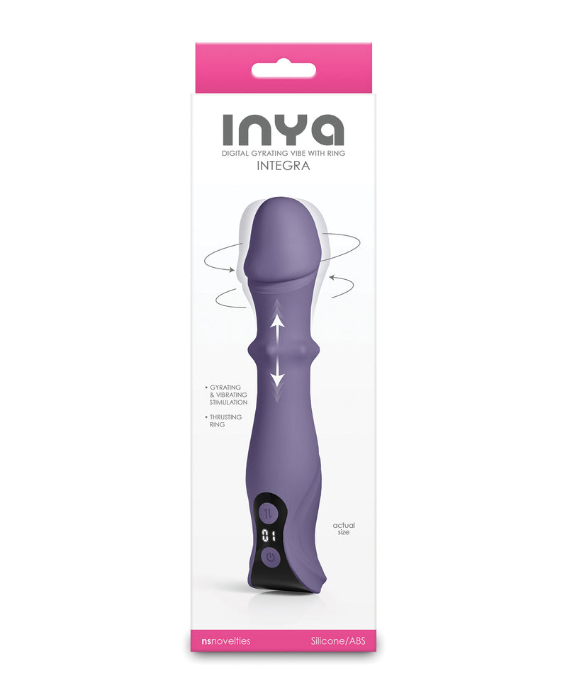 Cargue la imagen en el visor de la galería, Vibrador recargable Inya Integra con pantalla digital y cabezal giratorio, gris
