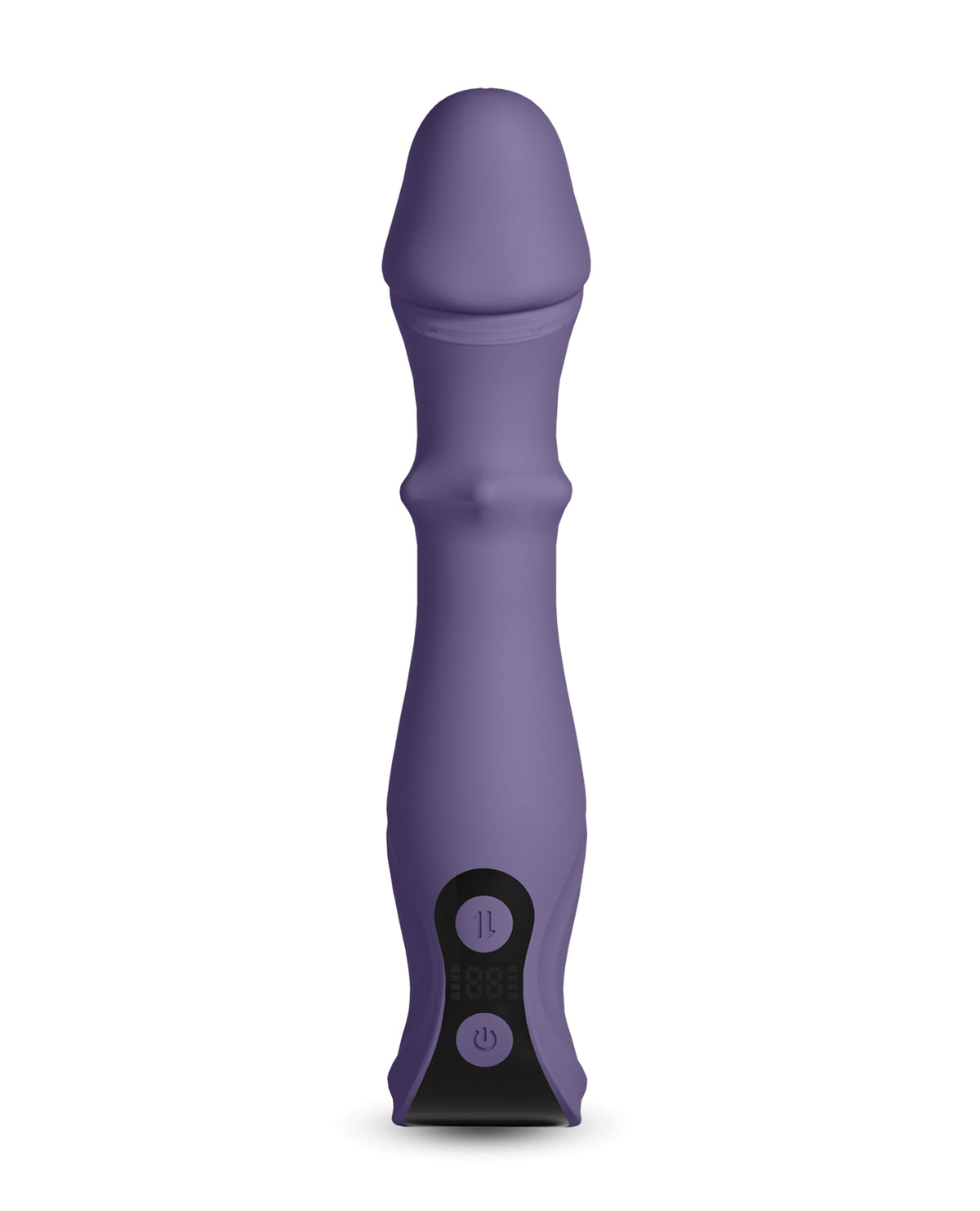 Vibrador recargable Inya Integra con pantalla digital y cabezal giratorio, gris