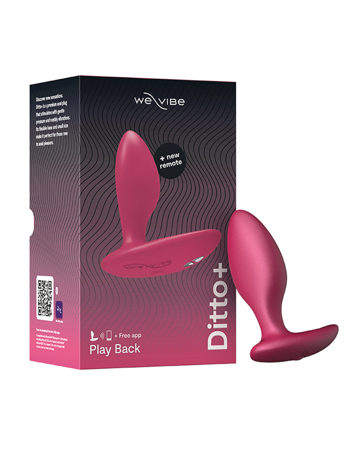 Vibrador anal WeVibe Ditto Plus de silicona, impermeable y recargable, rosa