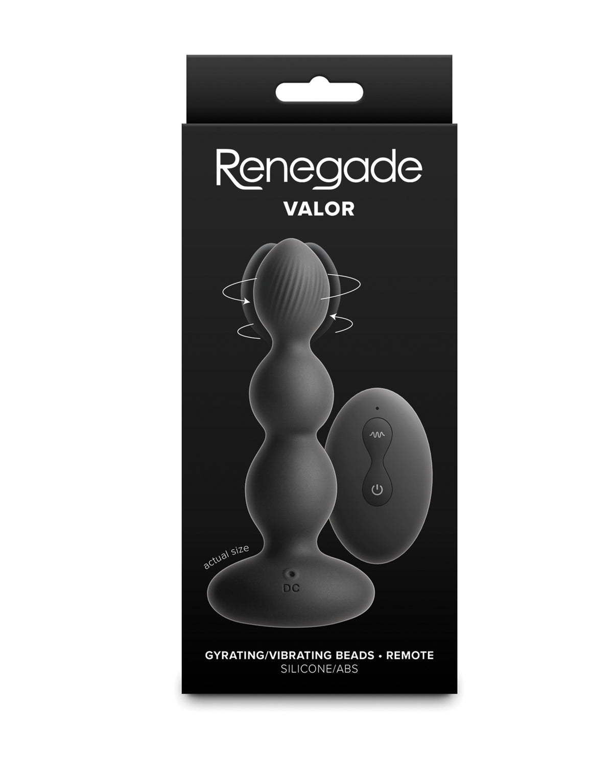 Renegade Valor Vibrating Gyrating Anal Bead Plug With Remote Rechargeable