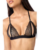 Charger l'image dans la visionneuse de la galerie, Ensemble 4 pièces soutien-gorge en dentelle et string avec masque pour les yeux en dentelle et menottes - Noir L/XL
