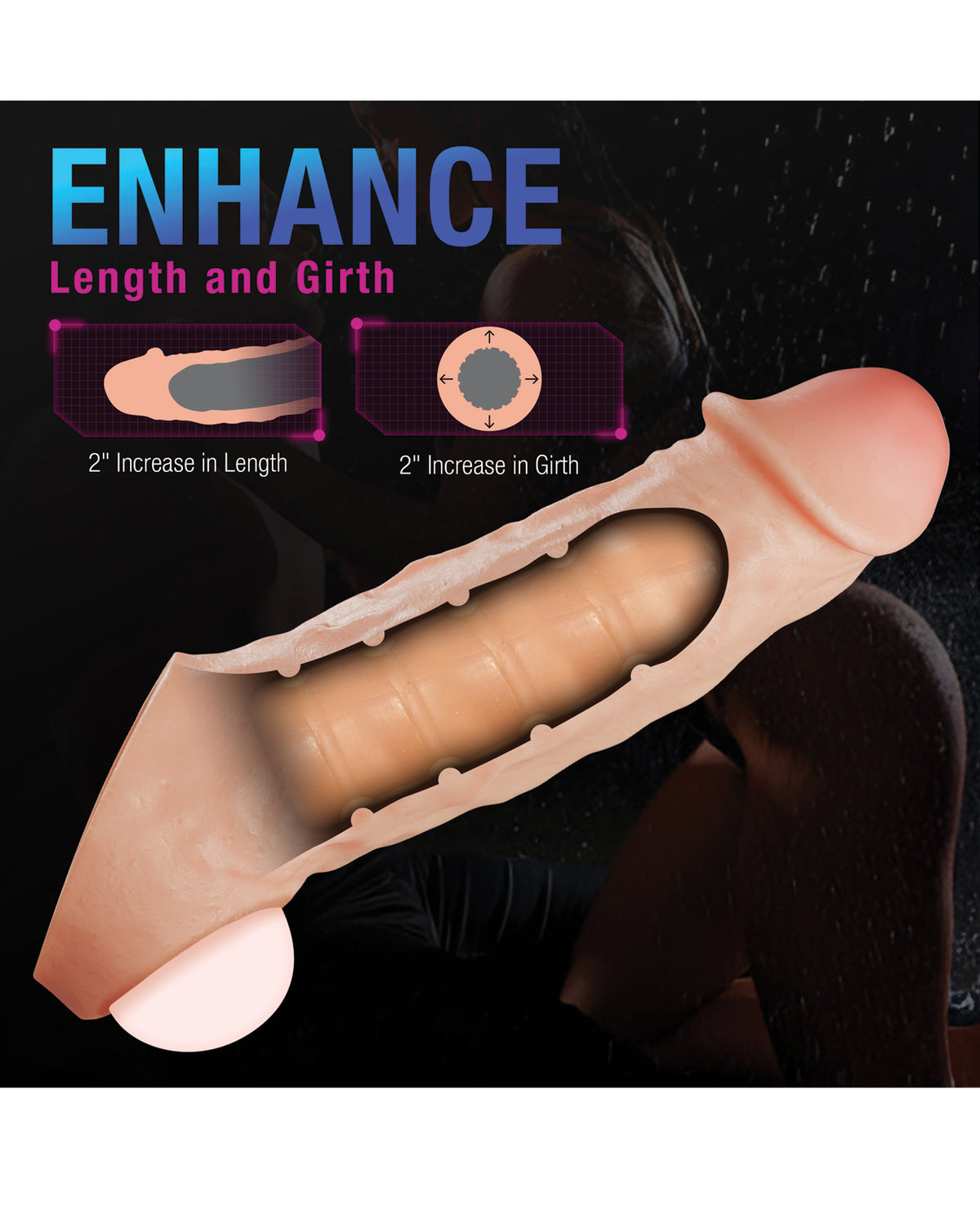 Blush Performance Plus - Unerschrocken - 2 Zoll Silikon-Penisverlängerung - Beige
