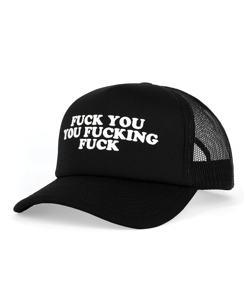 Lataa kuva gallerian katseluohjelmaan, Wood Rocket Fuck You You Fucking Fuck -rekkalakki - musta
