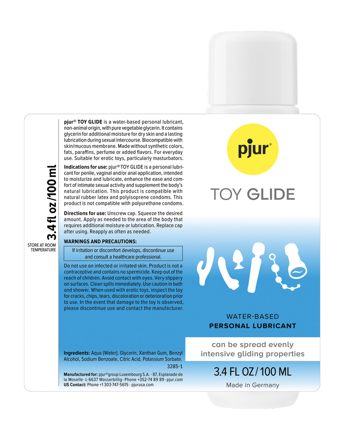 Pjur Toy Glide wasserbasiertes Gleitgel für Toys und Masturbatoren 100 Ml