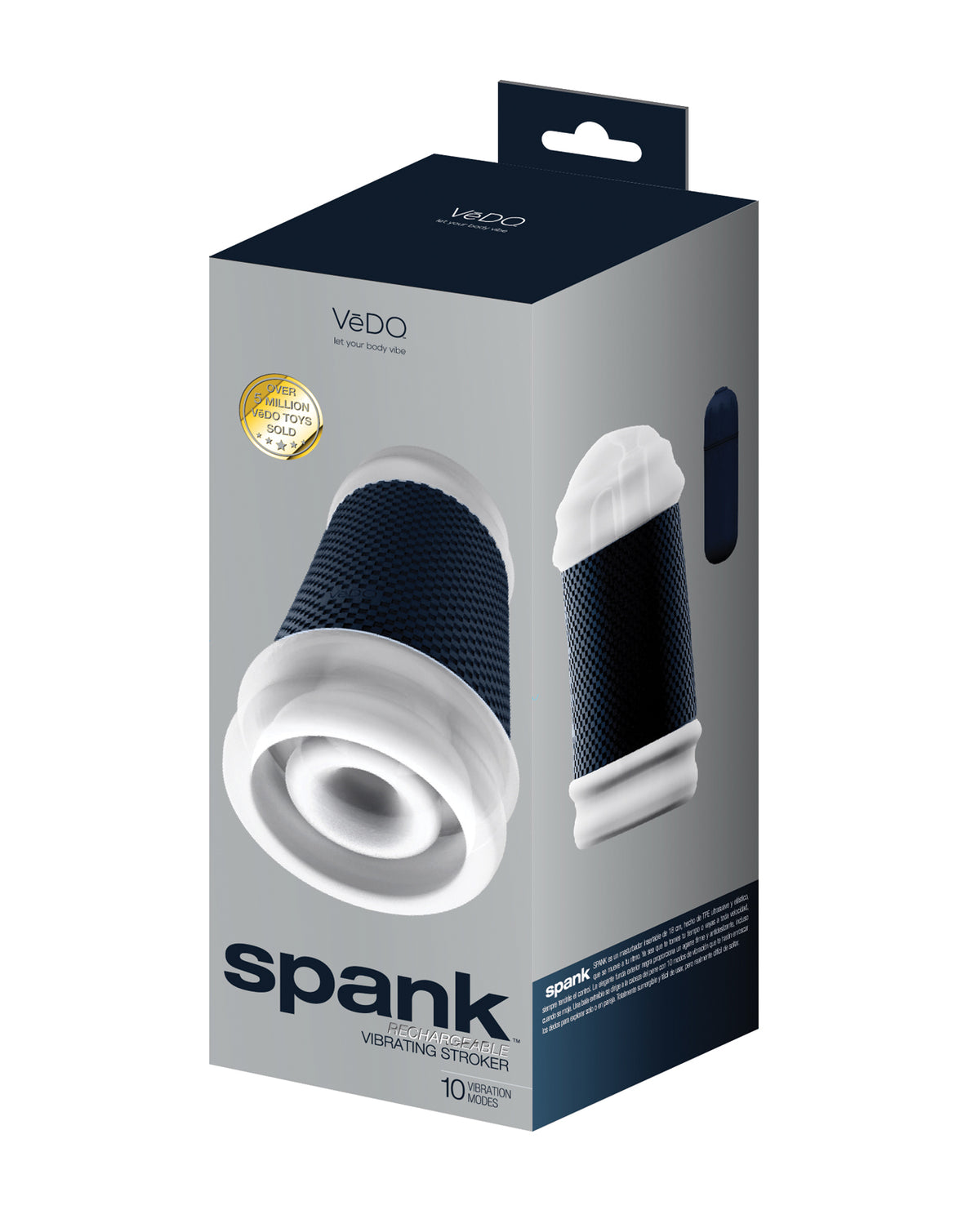 Masturbador vibrador recargable VeDO Spank - Negro