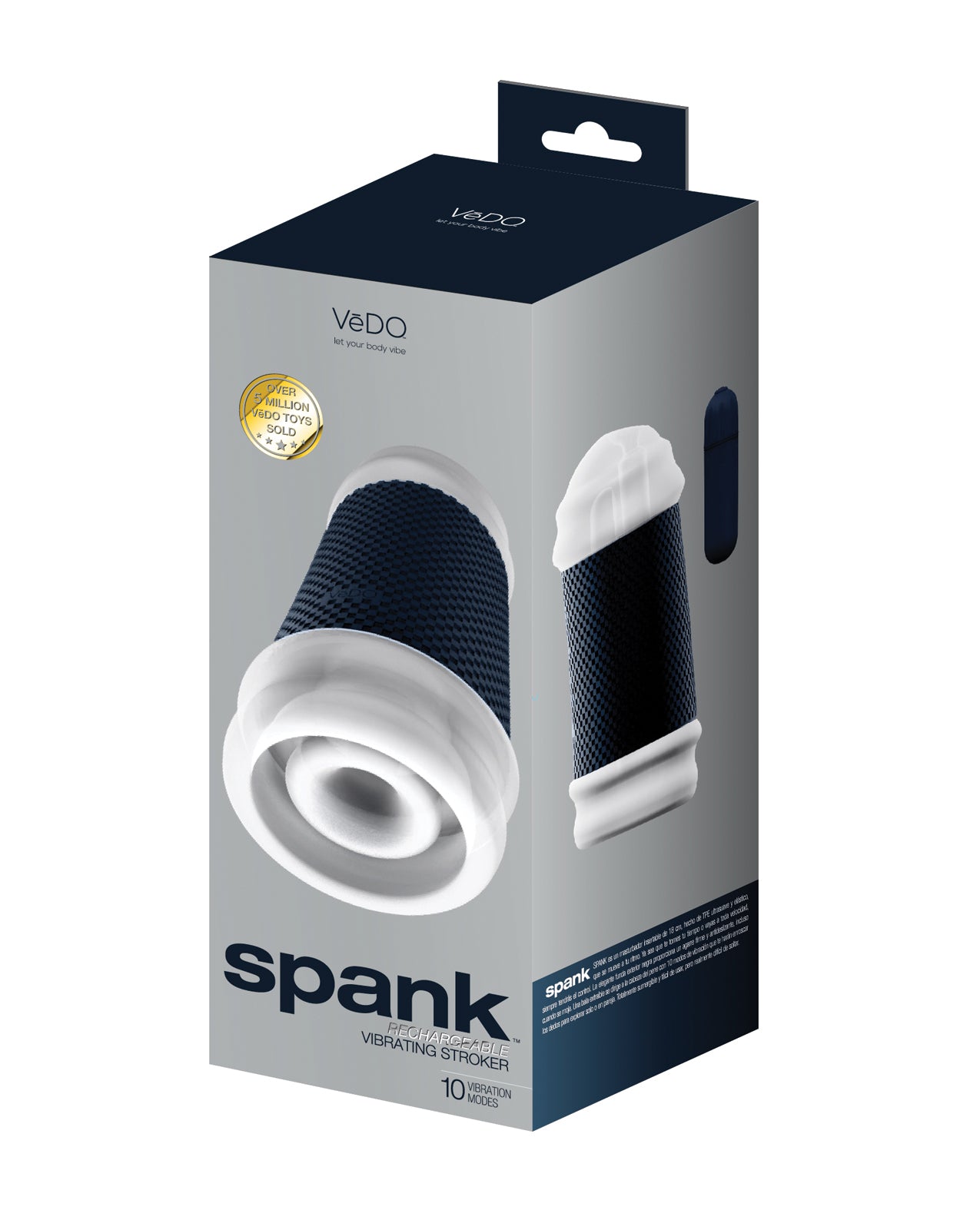 VeDO Spank Rechargeable Vibrating Stroker - Black