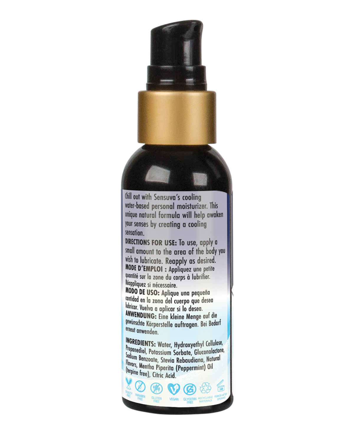 Sensuva Arctic Chill verkoelende glijmiddel op waterbasis voor persoonlijk gebruik, 2 Oz