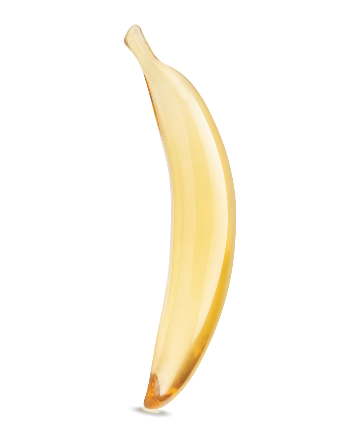 Handgeblazen banaanvormige glazen dildo van 7 inch, massief, sensueel genotsartikel