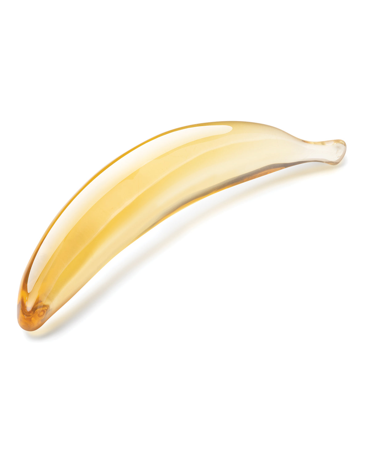 Handgeblazen banaanvormige glazen dildo van 7 inch, massief, sensueel genotsartikel