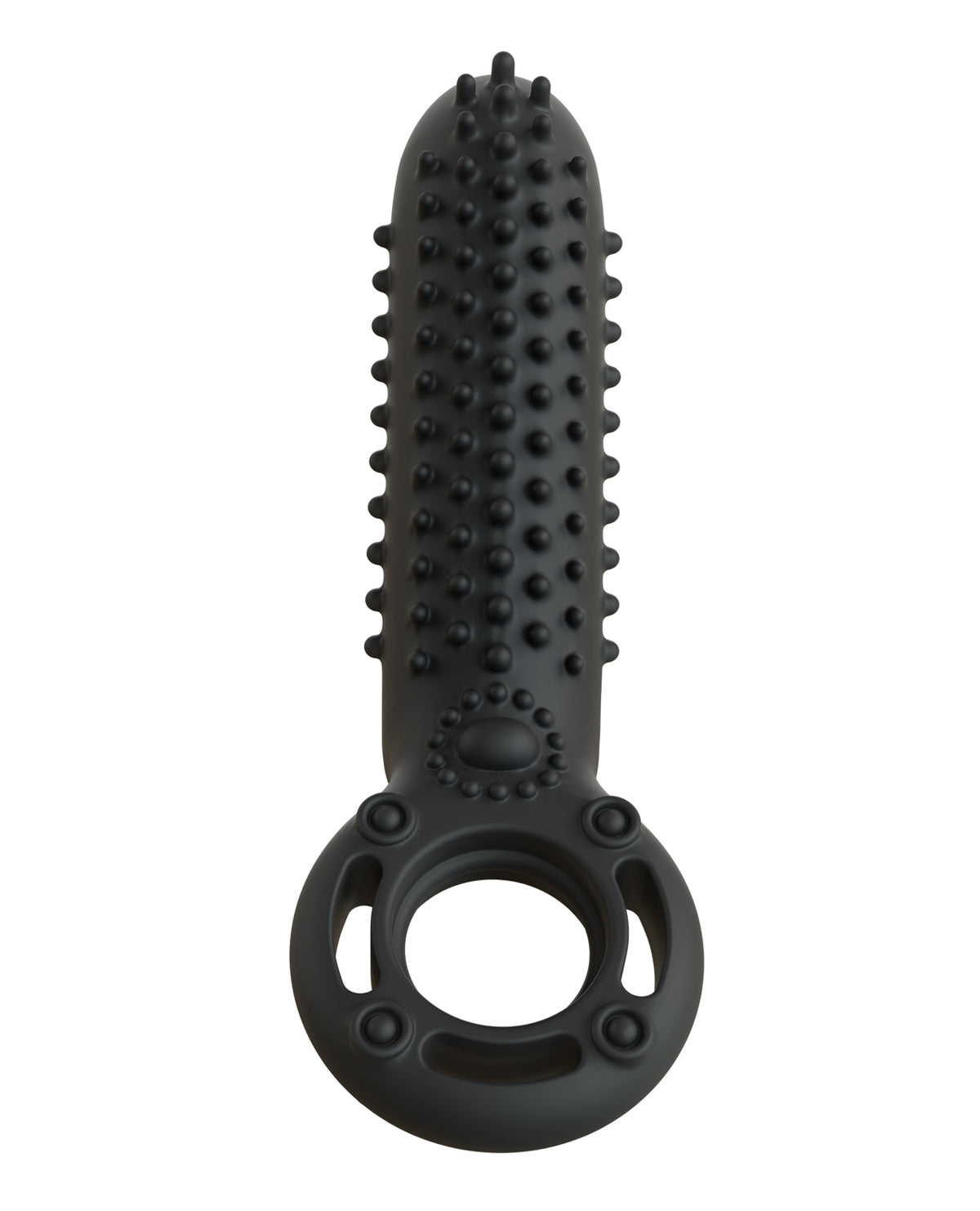 Screaming O Rechargeable Dual Action Silicone Vibrating Ring Black
