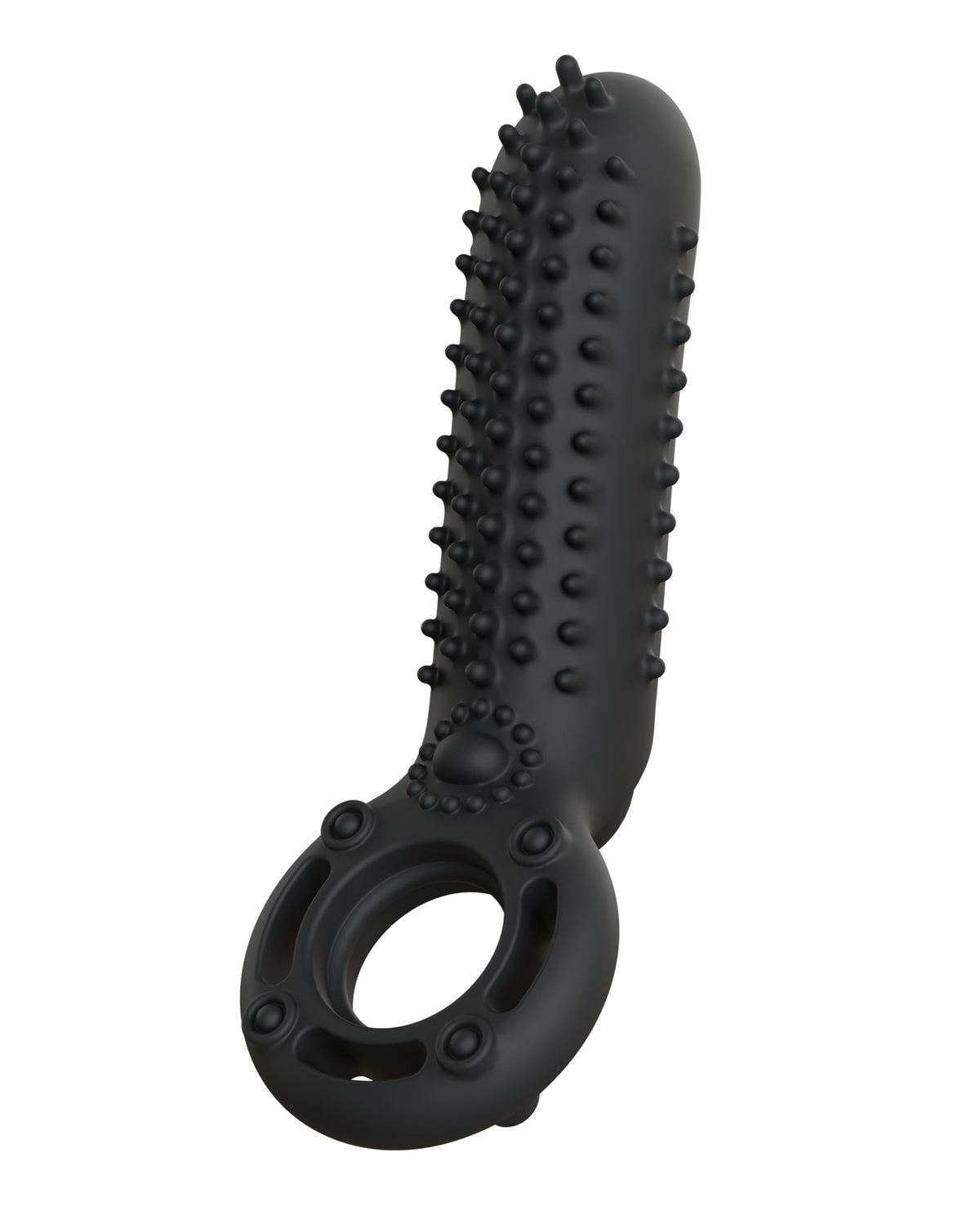 Screaming O Rechargeable Dual Action Silicone Vibrating Ring Black