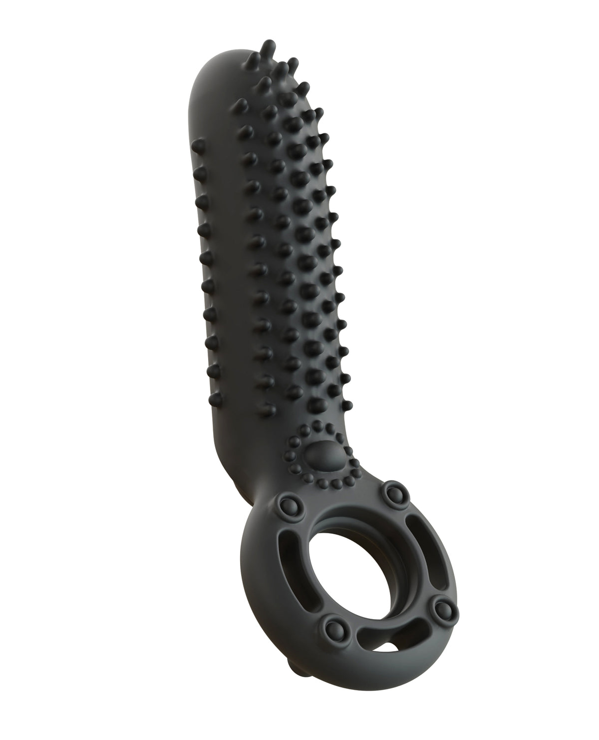 Screaming O Rechargeable Dual Action Silicone Vibrating Ring Black