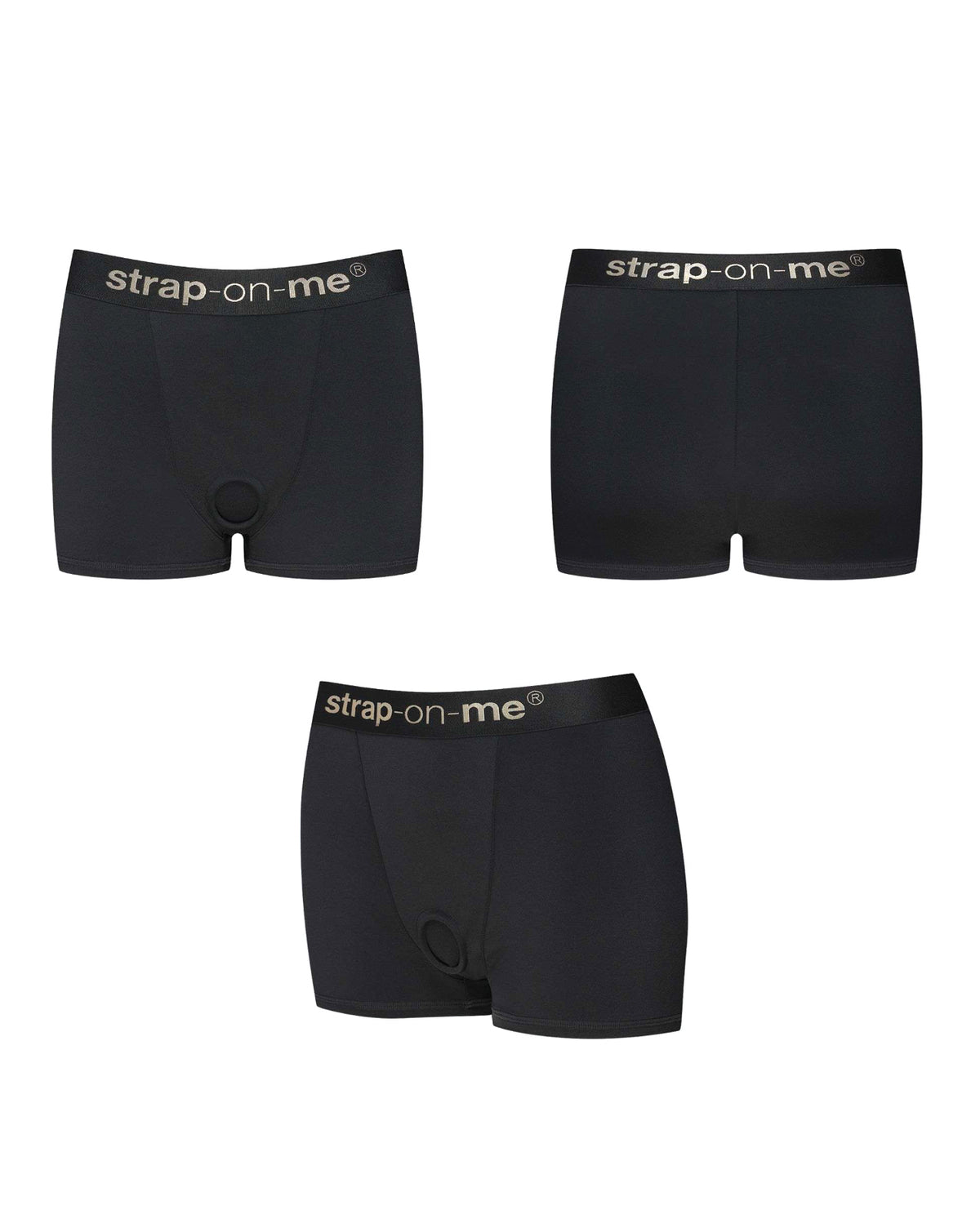 Boxer a vita alta in microfibra nera Strap On Me Allure XL