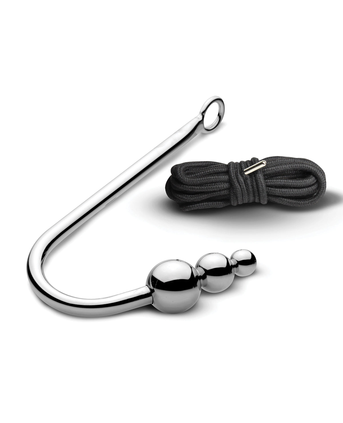 Gancho anal de acero con cuentas Master Series para juegos de bondage con cuerda