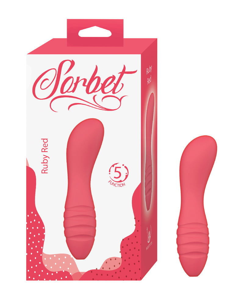 Bild in den Galerie-Viewer laden, Nasstoys Sorbet rubinroter Bullet-Vibrator aus Silikon mit strukturierter Grifffläche
