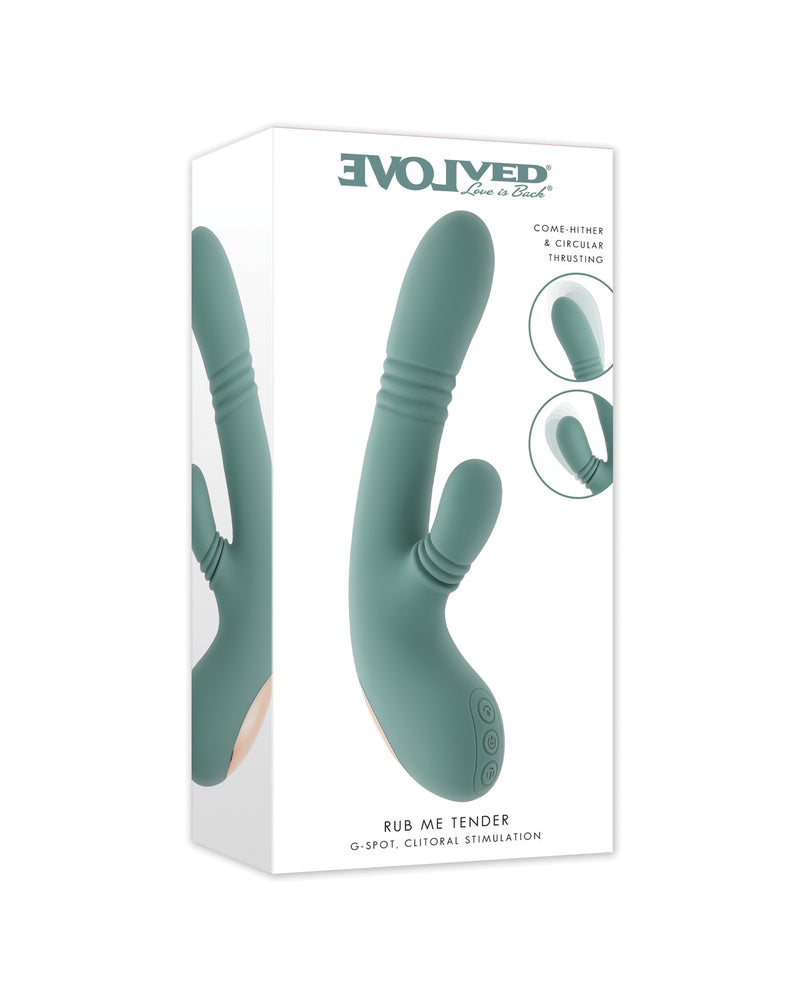 Cargue la imagen en el visor de la galería, Vibrador estimulador del punto G y del clítoris Evolved Rub Me Tender Mint
